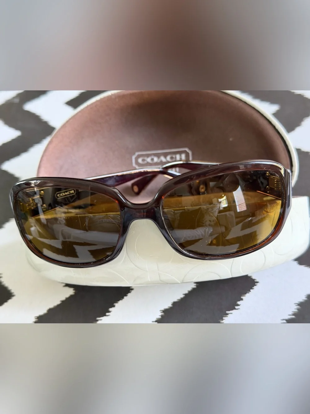 Coach S3002 Signature Brown Tortoise Gradient Lens Women's Sunglasses